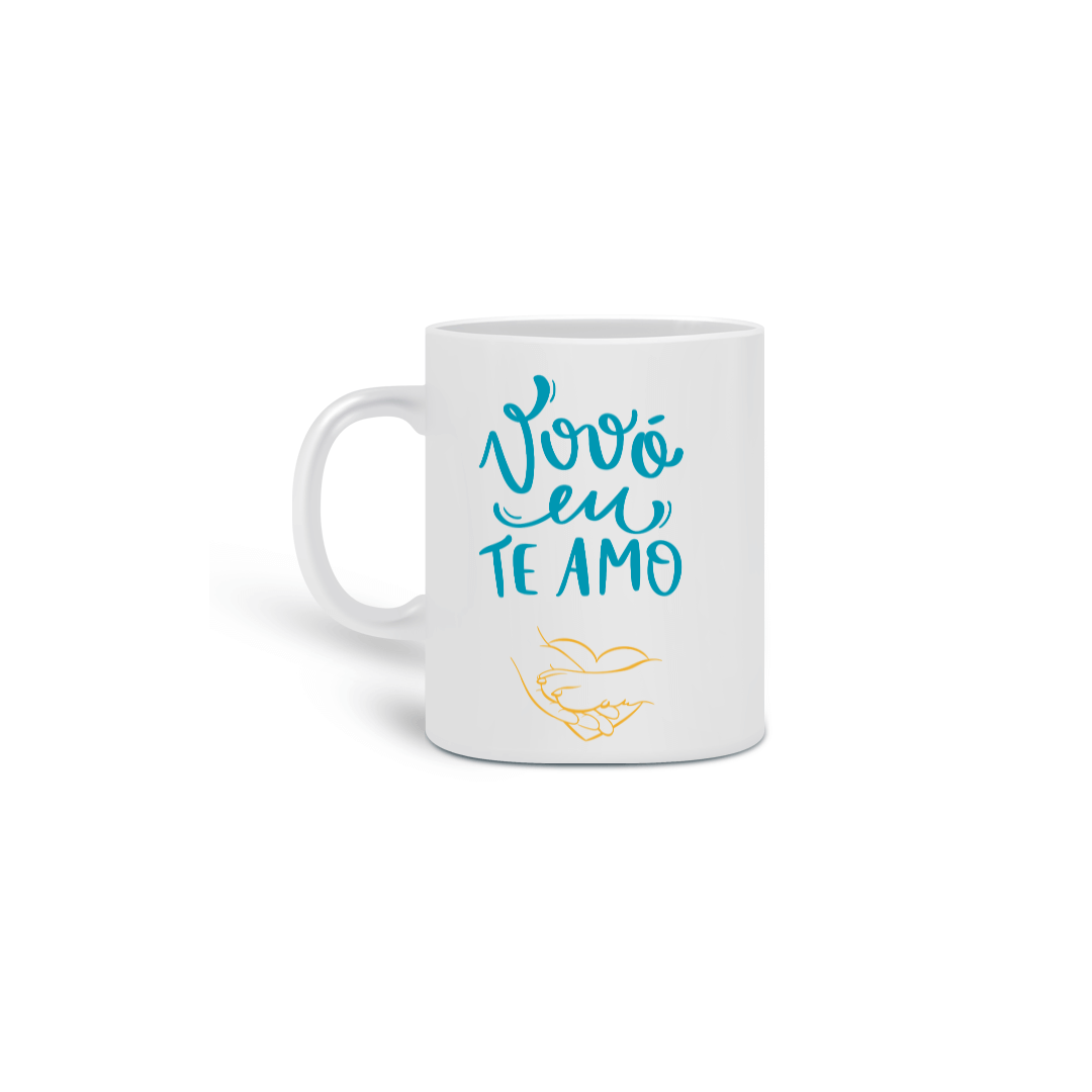  CANECA PERSONALIZADA CRIATIVA EM CERÂMICA, 325ML C/02 LADOS PET, VOVÓ EU TE AMO