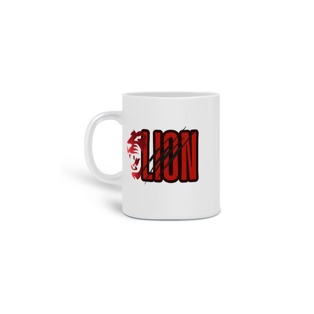 Nome do produto:  CANECA PERSONALIZADA CRIATIVA EM CERÂMICA, 325ML C/02 LADOS, LION