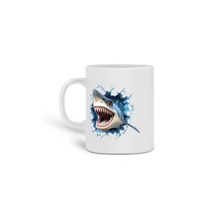 Nome do produto  CANECA PERSONALIZADA CRIATIVA EM CERÂMICA, 325ML C/02LADOS, TUBARÃO