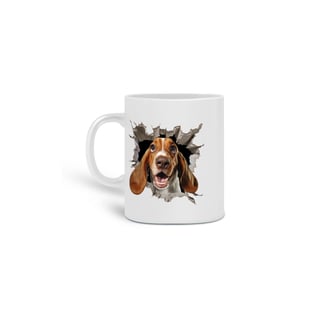  CANECA PERSONALIZADA CRIATIVA EM CERÂMICA, 325ML C/02 LADOS, ESTILO 3D DOG BEAGLE