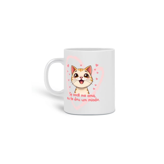 CANECA PERSONALIZADA CRIATIVA EM CERÂMICA, 325ML C/02 LADOS, CAT FRASES