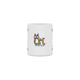 Nome do produto CANECA PERSONALIZADA CRIATIVA EM CERÂMICA, 325ML C/03 LADOS COFFEE CAT