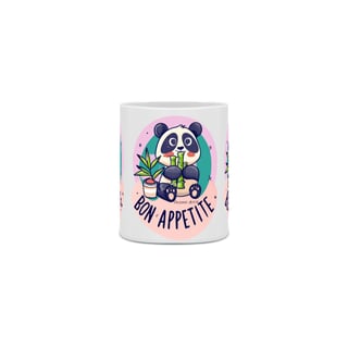 Nome do produto CANECA PERSONALIZADA CRIATIVA EM CERÂMICA, 325ML C/03 LADOS PANDINHA COMELÃO, BON APPETITE