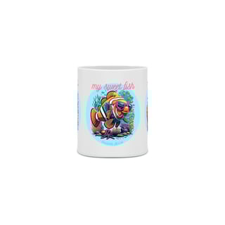Nome do produto CANECA PERSONALIZADA CRIATIVA EM CERÂMICA, 325ML C/03 LADOS MY SWEET FISH