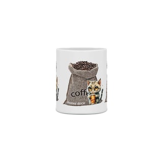Nome do produto CANECA PERSONALIZADA CRIATIVA EM CERÂMICA, 325ML C/03 LADOS COFFEE CAT