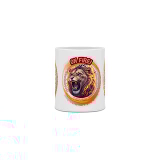 Nome do produto CANECA PERSONALIZADA CRIATIVA EM CERÂMICA, 325ML C/03 LADOS LION ON FIRE