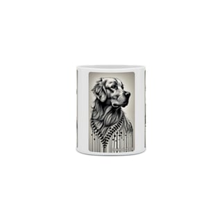 Nome do produto CANECA PERSONALIZADA CRIATIVA EM CERÂMICA, 325ML C/03 LADOS DOG GOLDEN PB