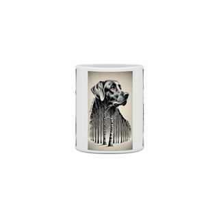 Nome do produto CANECA PERSONALIZADA CRIATIVA EM CERÂMICA 325ML 03 LADOS, DOG GOLDEN ARVORE PB