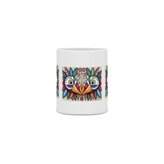 Nome do produto CANECA PERSONALIZADA CRIATIVA EM CERÂMICA 325ML 03 LADOS, COLORFUL BIRDS