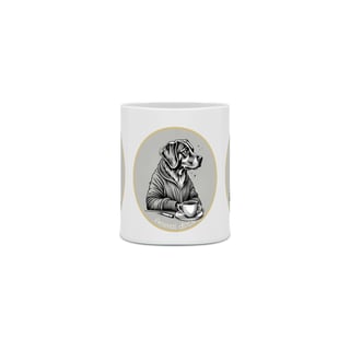 Nome do produto CANECA PERSONALIZADA CRIATIVA EM CERÂMICA 325ML 03 LADOS, DOG GOLDEN COFFEE PB