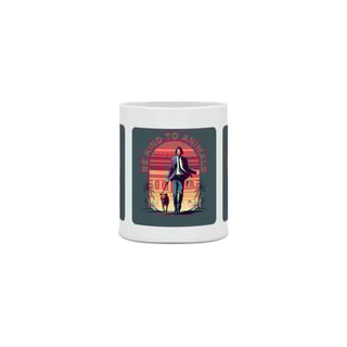 Nome do produto CANECA PERSONALIZADA CRIATIVA EM CERÂMICA 325ML 03 LADOS, LINHA FILME JOHN WICK DOG BE KIND TO ANIMALS