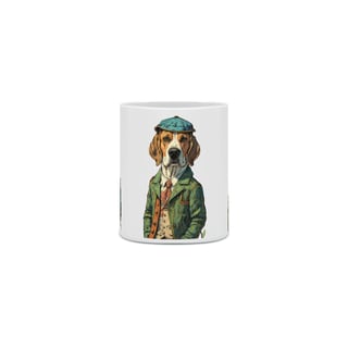 Nome do produto CANECA PERSONALIZADA CRIATIVA EM CERÂMICA 325ML 03 LADOS, DOG BEAGLE SHERLOCK HOLMES