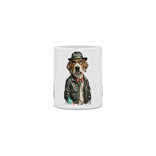 Nome do produto CANECA PERSONALIZADA CRIATIVA EM CERÂMICA 325ML 03 LADOS, DOG BEAGLE SHERLOCK HOLMES