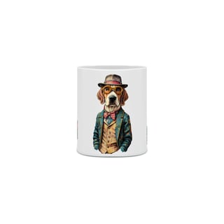 Nome do produto CANECA PERSONALIZADA CRIATIVA EM CERÂMICA 325ML 03 LADOS, DOG BEAGLE SHERLOCK HOLMES