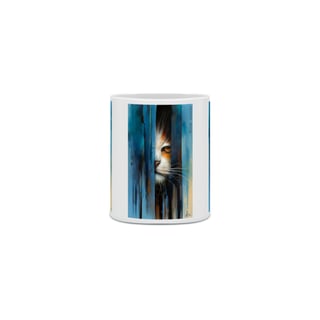 Nome do produto CANECA PERSONALIZADA CRIATIVA EM CERÂMICA 325ML 03 LADOS, MYSTERIOUS CAT