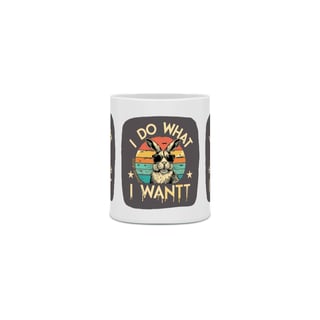 Nome do produto  CANECA PERSONALIZADA CRIATIVA EM CERÂMICA, 325ML C/03 LADOS RABBIT I DO WHAT I WANT