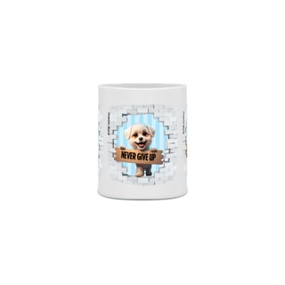 Nome do produto  CANECA PERSONALIZADA CRIATIVA EM CERÂMICA, 325ML C/03 LADOS DOG NEVER GIVE UP