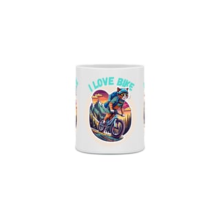 Nome do produto  CANECA PERSONALIZADA CRIATIVA EM CERÂMICA, 325ML C/03 LADOS CAT I LOVE BIKE