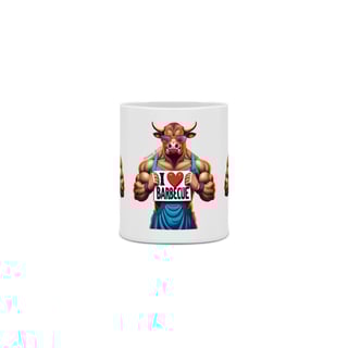 Nome do produto  CANECA PERSONALIZADA CRIATIVA EM CERÂMICA, 325ML C/03 LADOS TAURUS I LOVE BARBECUE