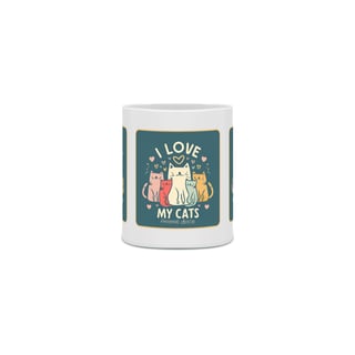 Nome do produto  CANECA PERSONALIZADA CRIATIVA EM CERÂMICA, 320ML C/03 LADOS I LOVE MY PETS