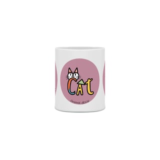 Nome do produto  CANECA PERSONALIZADA CRIATIVA EM CERÂMICA, 320ML C/03 LADOS CAT LETRAS