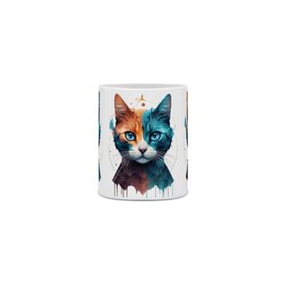 Nome do produto  CANECA PERSONALIZADA CRIATIVA EM CERÂMICA, 320ML C/03 LADOS COLORFUL CAT