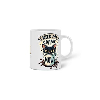 Nome do produto CANECA PERSONALIZADA CRIATIVA EM CERÂMICA, 325ML C/03 LADOS COFFEE CAT