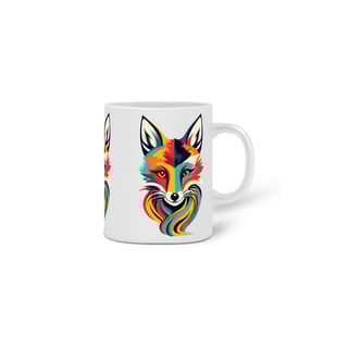 Nome do produto CANECA PERSONALIZADA CRIATIVA EM CERÂMICA, 325ML C/03 LADOS COLOR FOX