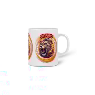Nome do produto CANECA PERSONALIZADA CRIATIVA EM CERÂMICA, 325ML C/03 LADOS LION ON FIRE