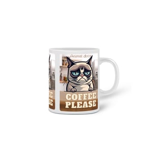 Nome do produto CANECA PERSONALIZADA CRIATIVA EM CERÂMICA, 325ML C/03 LADOS, COFFEE PLEASE