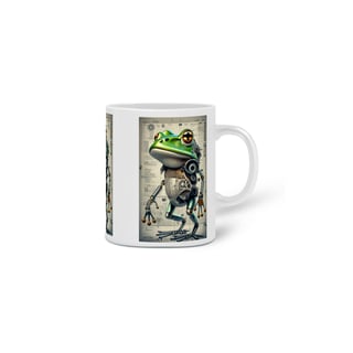 Nome do produto CANECA PERSONALIZADA CRIATIVA EM CERÂMICA, 325ML C/03 LADOS ROBOTIC FROG
