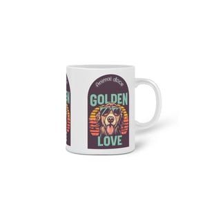 Nome do produto CANECA PERSONALIZADA CRIATIVA EM CERÂMICA, 325ML C/03 LADOS DOG GOLDEN LOVE 