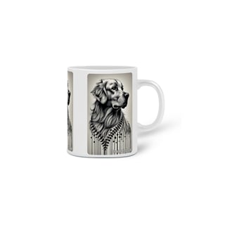 Nome do produto CANECA PERSONALIZADA CRIATIVA EM CERÂMICA, 325ML C/03 LADOS DOG GOLDEN PB