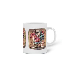 Nome do produto CANECA PERSONALIZADA CRIATIVA EM CERÂMICA 325ML 03 LADOS, MEME-GYM RAT