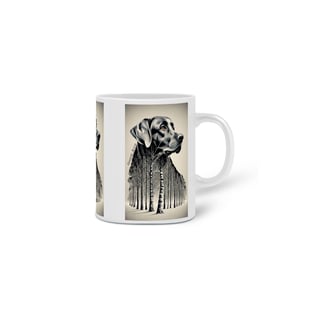 Nome do produto CANECA PERSONALIZADA CRIATIVA EM CERÂMICA 325ML 03 LADOS, DOG GOLDEN ARVORE PB