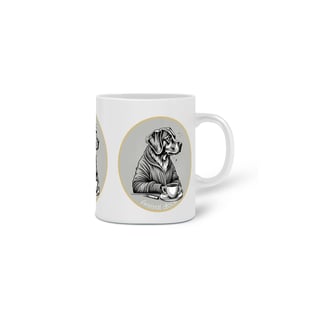 Nome do produto CANECA PERSONALIZADA CRIATIVA EM CERÂMICA 325ML 03 LADOS, DOG GOLDEN COFFEE PB