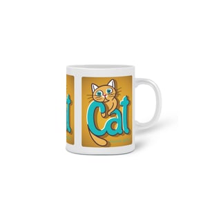 Nome do produto CANECA PERSONALIZADA CRIATIVA EM CERÂMICA 325ML 03 LADOS, CAT LETRAS