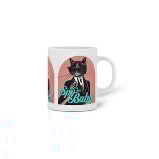 Nome do produto CANECA PERSONALIZADA CRIATIVA EM CERÂMICA 325ML 03 LADOS CAT, SPY ME BABY