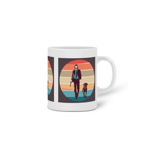 Nome do produto CANECA PERSONALIZADA CRIATIVA EM CERÂMICA 325ML 03 LADOS, LINHA FILME JOHN WICK DOG