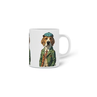 Nome do produto CANECA PERSONALIZADA CRIATIVA EM CERÂMICA 325ML 03 LADOS, DOG BEAGLE SHERLOCK HOLMES