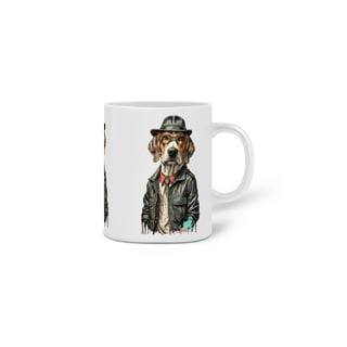 Nome do produto CANECA PERSONALIZADA CRIATIVA EM CERÂMICA 325ML 03 LADOS, DOG BEAGLE SHERLOCK HOLMES