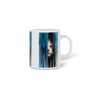 Nome do produto CANECA PERSONALIZADA CRIATIVA EM CERÂMICA 325ML 03 LADOS, MYSTERIOUS CAT