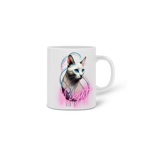 Nome do produto CANECA PERSONALIZADA CRIATIVA EM CERÂMICA 325ML 02 LADOS, CAT NIGHT 