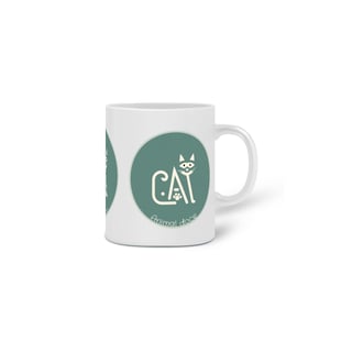 Nome do produto  CANECA PERSONALIZADA CRIATIVA EM CERÂMICA, 320ML C/03 LADOS CAT LETRAS