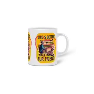Nome do produto  CANECA PERSONALIZADA CRIATIVA EM CERÂMICA, 320ML C/03 LADOS DOG LIFE IS BETTER