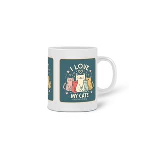 Nome do produto  CANECA PERSONALIZADA CRIATIVA EM CERÂMICA, 320ML C/03 LADOS I LOVE MY PETS