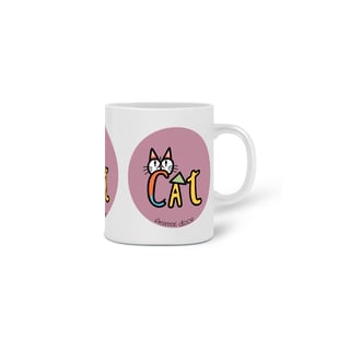 Nome do produto  CANECA PERSONALIZADA CRIATIVA EM CERÂMICA, 320ML C/03 LADOS CAT LETRAS