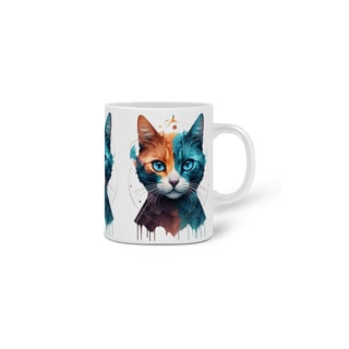 Nome do produto  CANECA PERSONALIZADA CRIATIVA EM CERÂMICA, 320ML C/03 LADOS COLORFUL CAT