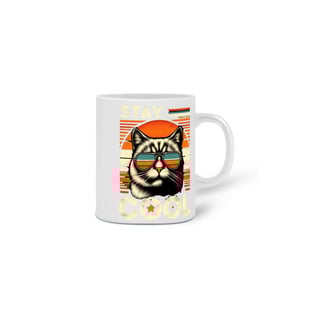 Nome do produto  CANECA PERSONALIZADA CRIATIVA EM CERÂMICA, 325ML C/02 LADOS CAT STAY COOL