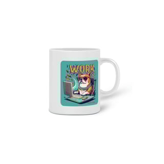 Nome do produto  CANECA PERSONALIZADA CRIATIVA EM CERÂMICA, 325ML C/02 LADOS DOG GEEK WORK